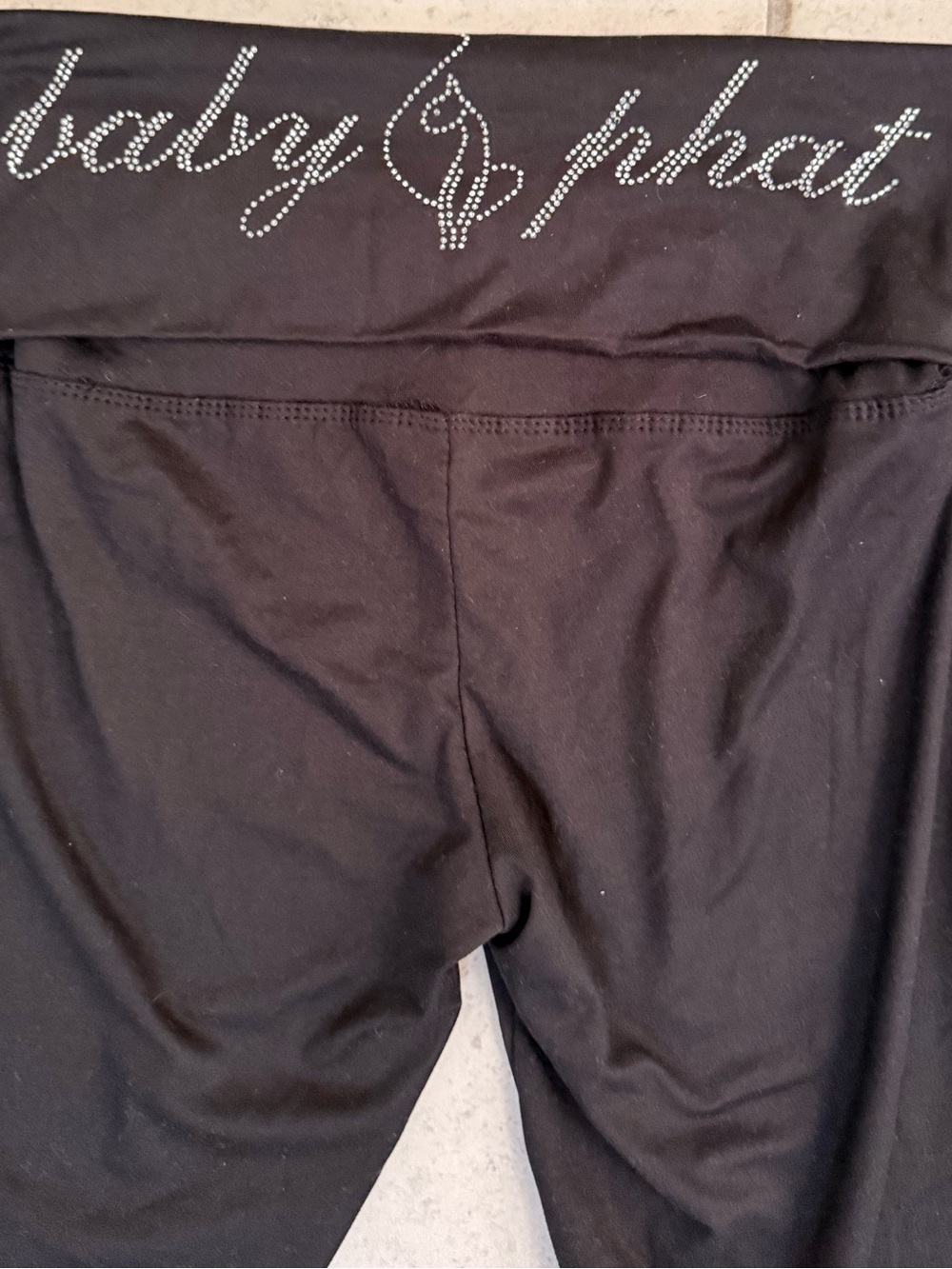Baby Phat Black Flared Leggings with Logo Waistband - Picture 6 of 6